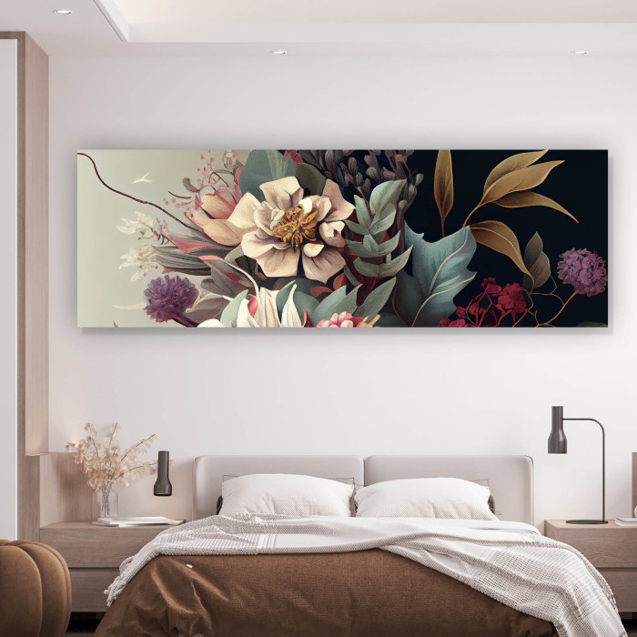 Blumenkomposition in sanften Farbtönen Panorama