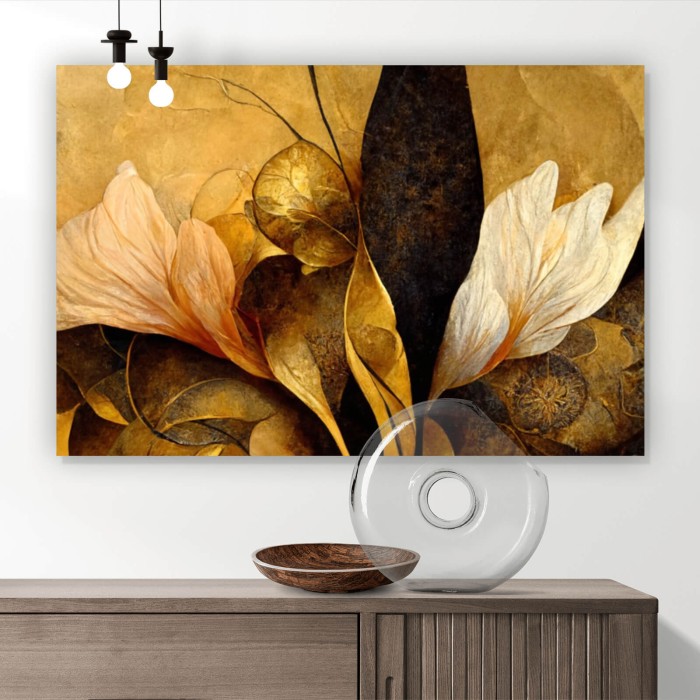 Poster Edle herbstliche Blumenblätter im Querformat, Aufhängefertig & Versandkostenfrei – Wandguru