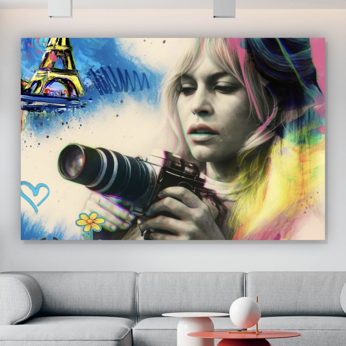 Französische Film Ikone im Graffiti Stil Querformat