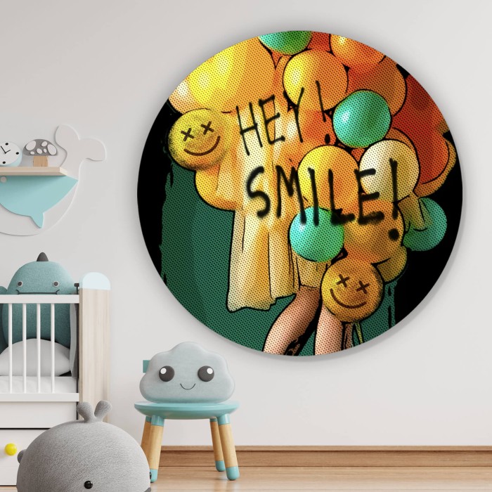 Smile bunte Ballons  im Pop Art Stil Kreis